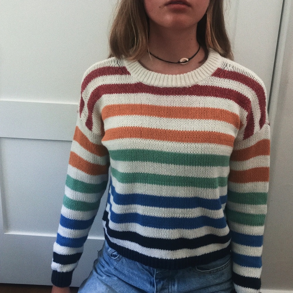rainbow american eagle sweater